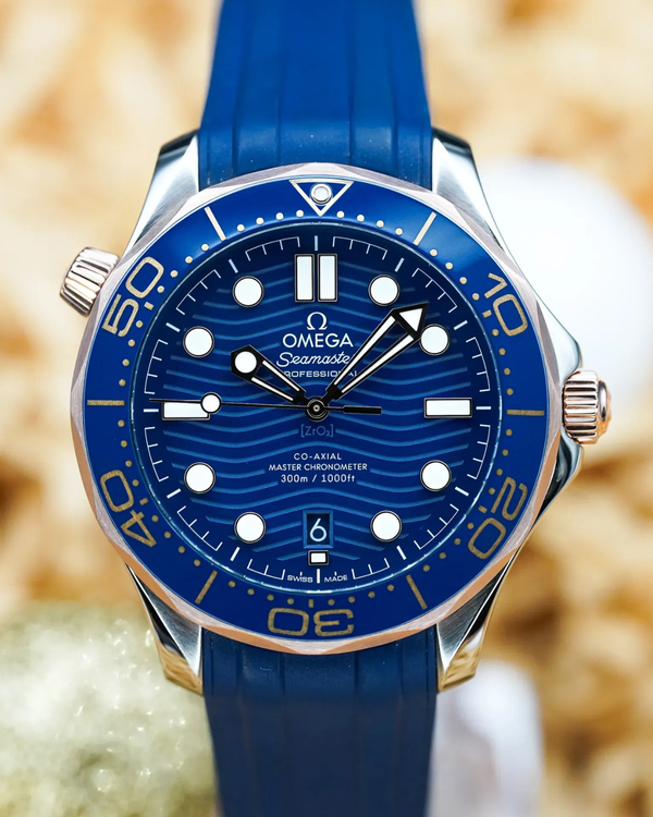 No Reserve - 2024 Omega Seamaster Diver 300M 42MM Blue Dial Rubber Strap (210.22.42.20.03.002)