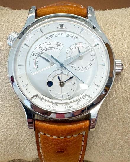 Jaeger-LeCoultre Master Geographic 38MM Silver Dial Leather Strap (142.8.92)