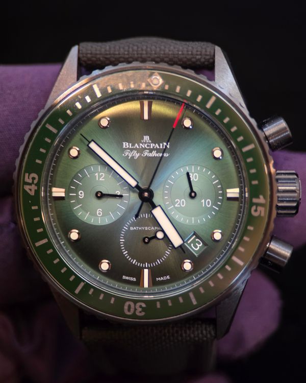 2023 Blancpain Fifty Fathoms Bathyscaphe 43.6MM Green Dial Textile Strap (5200 0153 B52A)