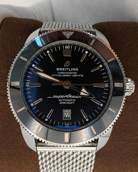 2019 Breitling Superocean Heritage II B20 46MM Black Dial Steel Bracelet (AB2020)