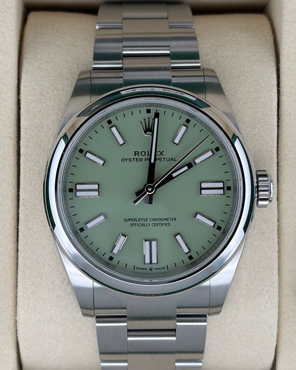 2026 Rolex Oyster Perpetual 41MM Pistachio Dial Oyster Bracelet (134300)