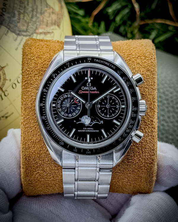 2025 Omega Speedmaster Moonphase 44.25MM Black Dial Steel Bracelet (304.30.44.52.01.001)