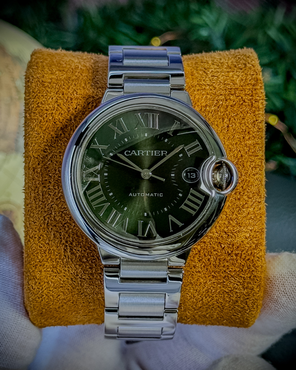 2025 Cartier Ballon Bleu 40MM Green Dial Steel Bracelet (WSBB0071)