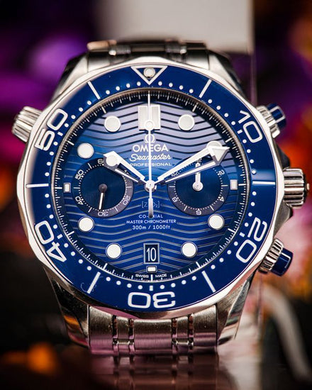 No Reserve - 2020 Omega Seamaster Diver 300M Chronograph 44MM Blue Dial Steel Bracelet (210.30.44.51.03.001)