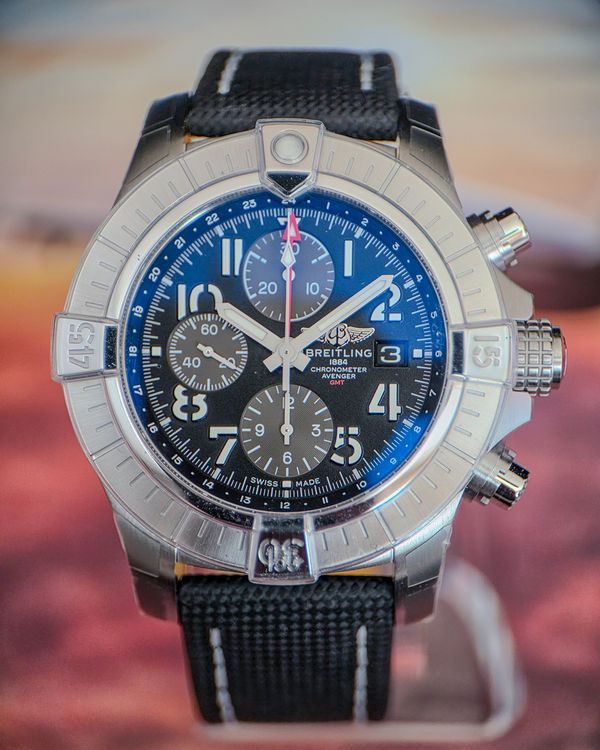 Breitling Avenger 45MM Black Dial Textile Strap (A24315101B1X1)