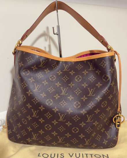 No Reserve - Louis Vuitton Delightful MM Bag Medium Monogram Canvas Brown Gold Tone Hardware Leather Strap (Handbag)
