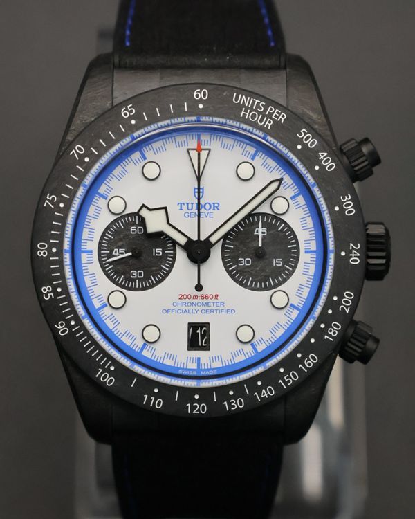 2025 Tudor Black Bay Chrono "Carbon 25" L.E. 42MM White Dial Leather Strap (79377KN)