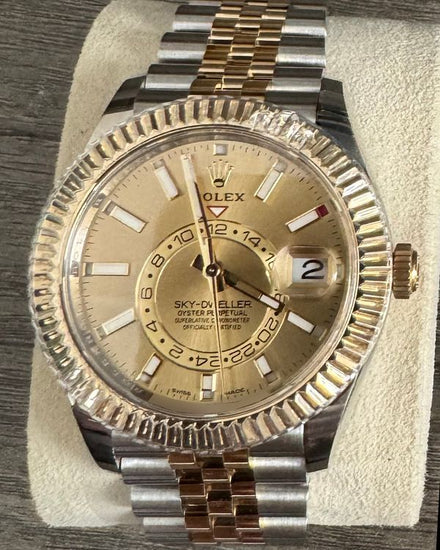 2022 Rolex Sky-Dweller 42MM Champagne Dial Two-Tone Jubilee Bracelet (326933)