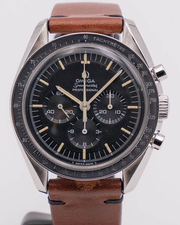 Omega Speedmaster Professional Moonwatch 42MM Black Dial Aftermarket Leather Strap (145.022)