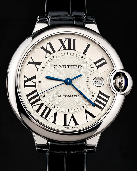 2016 Cartier Ballon Bleu De Cartier 42MM Silver Dial Leather Strap (W69016Z4)