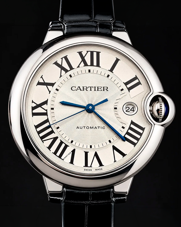 2016 Cartier Ballon Bleu De Cartier 42MM Silver Dial Leather Strap (W69016Z4)