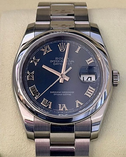 2011 Rolex Datejust 36MM Blue Dial Oyster Bracelet (116200)