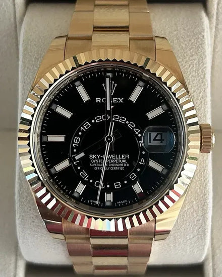 2023 Rolex Sky-Dweller 42MM Black Dial Yellow Gold Oyster Bracelet (326938)
