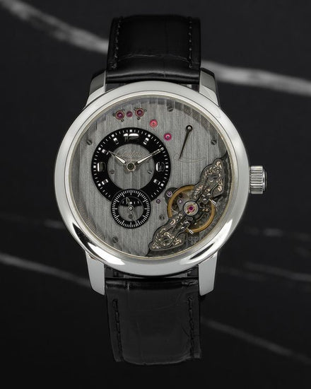 2018 Glashütte Original PanoInverse XL 42MM Grey Dial Leather Strap (1-66-06-04-22-62)