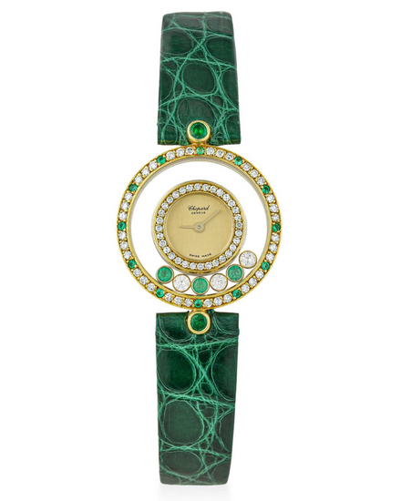 Chopard Happy Diamonds 22.7MM Quartz Champagne Dial Aftermarket Leather Strap (20/4191/22)
