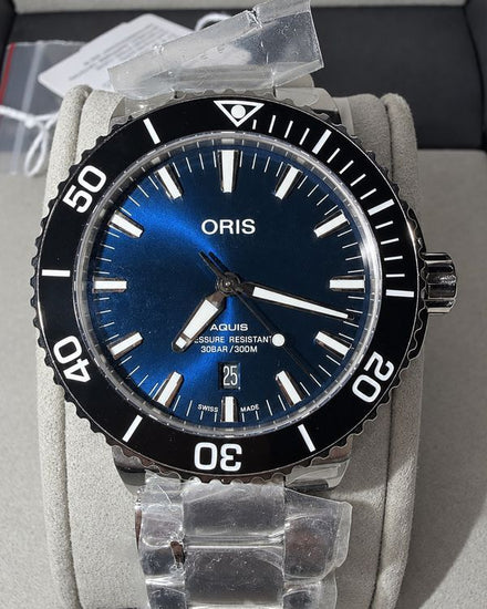 No Reserve - 2022 Oris Aquis Date 43.5MM Blue Dial Steel Bracelet (01 733 7730 4135-07 8 24 05PEB)