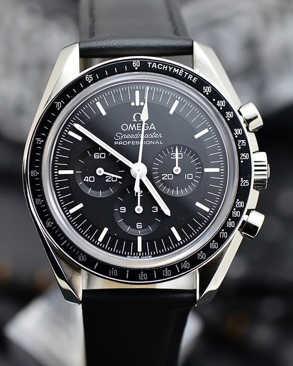 2023 Omega Speedmaster Professional Moonwatch 42MM Black Dial Leather Strap (310.32.42.50.01.002)