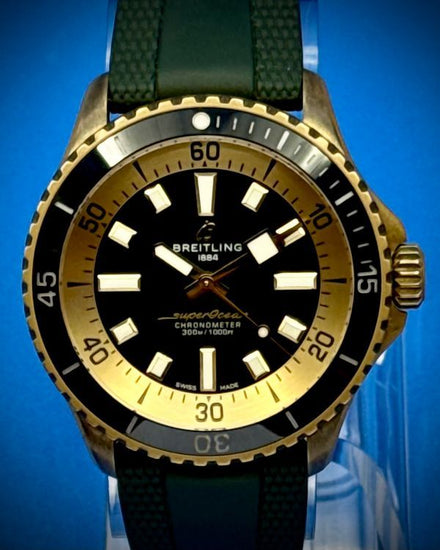 2026 Breitling Superocean 42MM Green Dial Rubber Strap (N17375201L1S1)