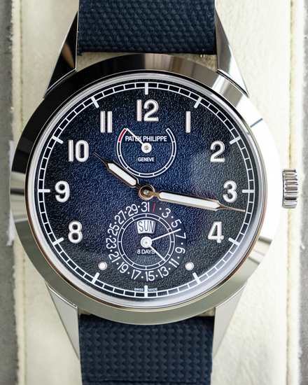 2026 Patek Philippe Calatrava Instantaneous 8-Day 41MM Blue Dial Textile Strap (5328G-001)