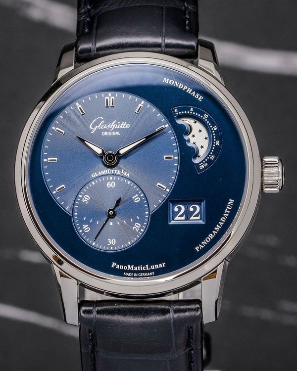 2024 Glashütte Original PanoMaticLunar 40MM Blue Dial Leather Strap (1-90-02-46-32-61)