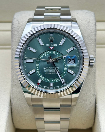 2026 Rolex Sky-Dweller 42MM Green Dial Oyster Bracelet (336934)