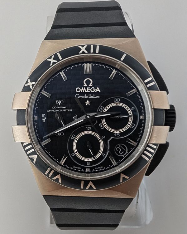 2014 Omega Constellation Double Eagle "Mission Hills World Cup" 35MM Carbon Fiber Dial Rubber Strap (121.92.35.50.01.001)