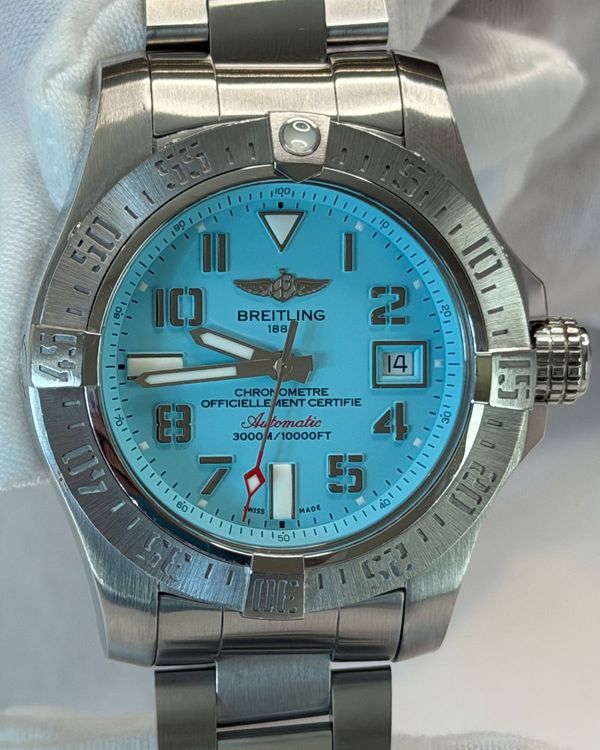 2017 Breitling Avenger Sea-Wolf 45MM Turquoise Dial Steel Bracelet (A173316A/L532)