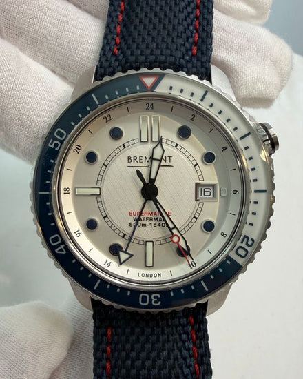 2019 Bremont Supermarine Special Edition Waterman GMT 43MM White Dial Textile Strap (260/300)