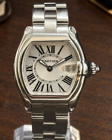 No Reserve - Cartier Roadster 30MM Quartz Silver Dial Steel Bracelet (W62016V3)