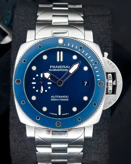 2022 Panerai Submersible Blu Notte 42MM Blue Dial Steel Bracelet (PAM01068)