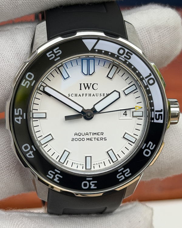 IWC Schaffhausen Aquatimer Automatic 2000 44MM White Dial Rubber Strap (IW356806)