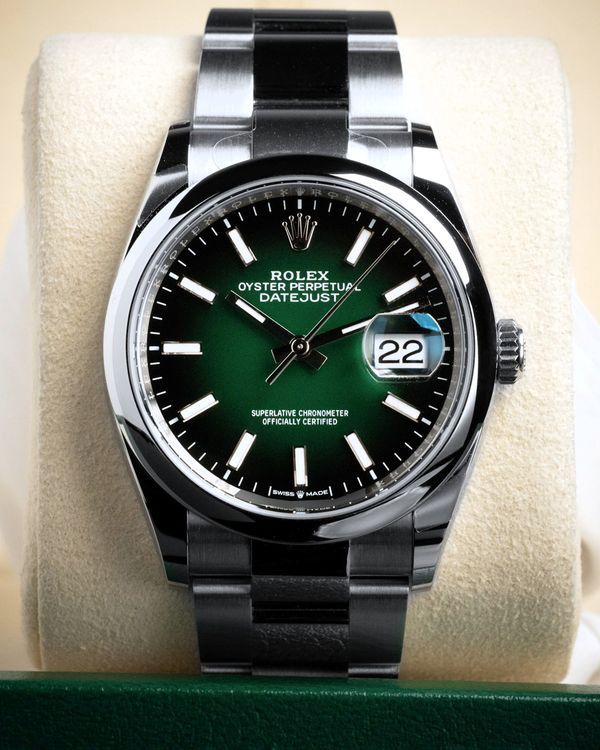 2026 Rolex Datejust 36MM Green "Ombré" Dial Oyster Bracelet (126200)