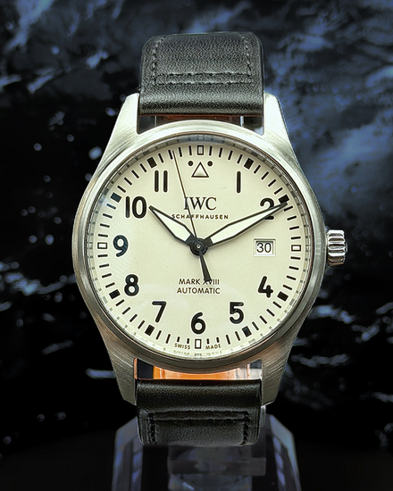 2020 IWC Schaffhausen Pilot Mark XVIII 40MM White Dial Leather Strap (IW327012)