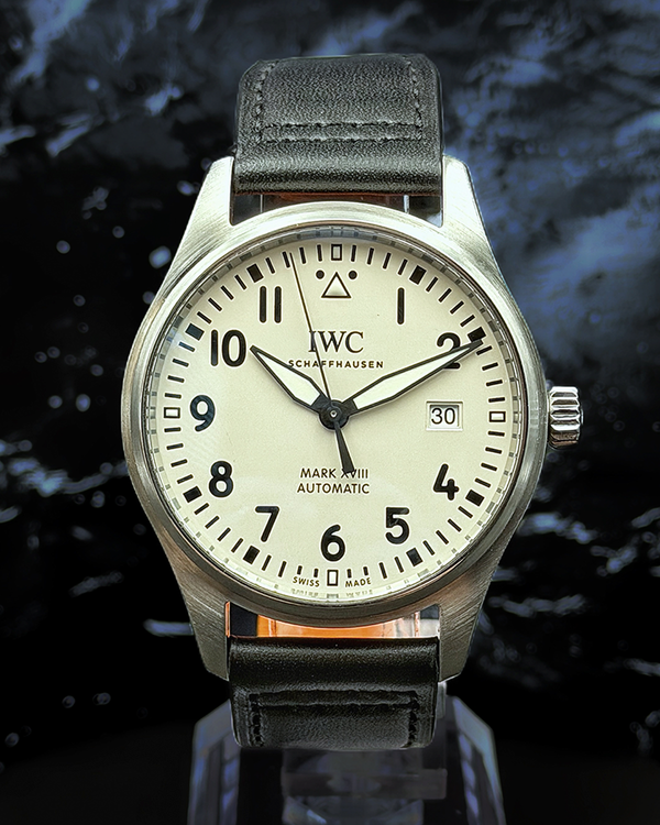 2020 IWC Schaffhausen Pilot Mark XVIII 40MM White Dial Leather Strap (IW327012)
