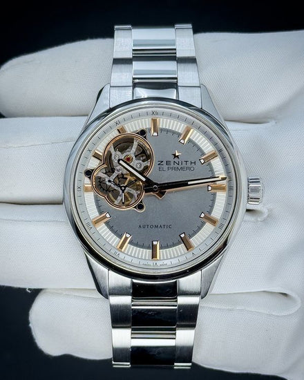 No Reserve - 2017 Zenith El Primero Synopsis 40MM Silver Dial Steel Bracelet (03.2170.4613/01.M2170)