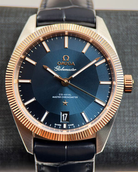 No Reserve - 2025 Omega Constellation Globemaster 39MM Blue Dial Leather Strap (130.23.39.21.03.001)