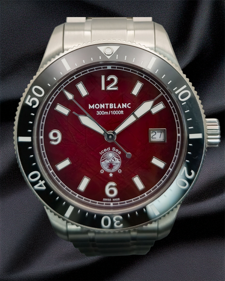 No Reserve - 2026 Montblanc Iced Sea Date 43MM Burgundy Dial Steel Bracelet (132291)