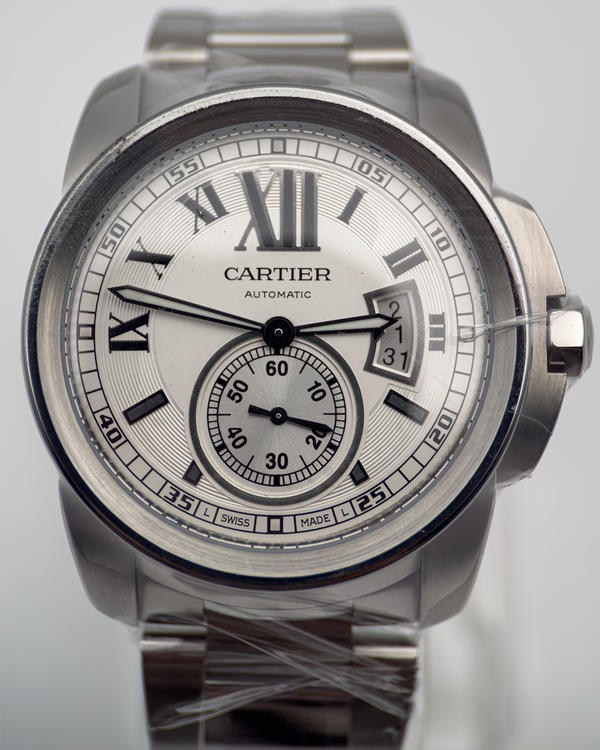 No Reserve - 2017 Cartier Calibre de Cartier 42MM Silver Dial Steel Bracelet (W7100015)