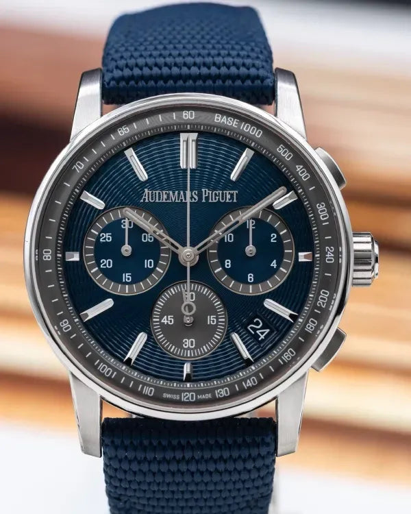 2025 Audemars Piguet Code 11.59 41MM Blue Dial Textile Strap (26393ST.OO.A348KB.01)
