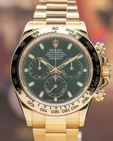 2017 Rolex Cosmograph Daytona "John Mayer" 40MM Green Dial Yellow Gold Oyster Bracelet (116508)