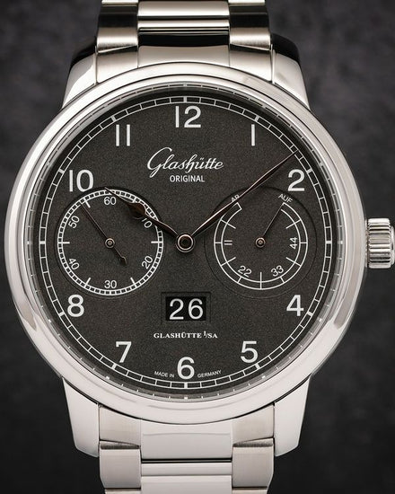 2014 Glashütte Original Senator Observer 44MM Grey Dial Steel Bracelet (100-14-02-02-14)