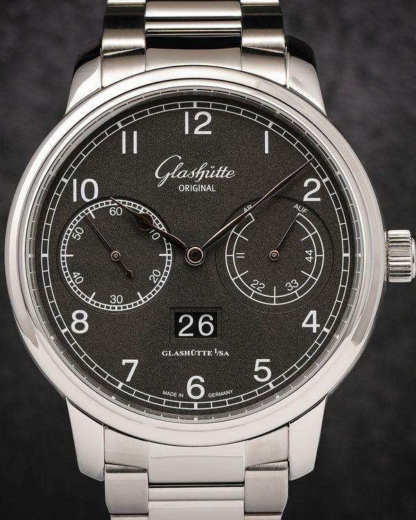 2014 Glashütte Original Senator Observer 44MM Grey Dial Steel Bracelet (100-14-02-02-14)
