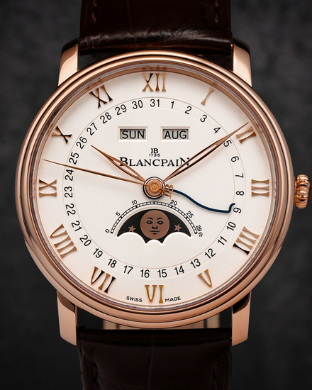 2022 Blancpain Villeret Quantième Complet 40MM White Dial Leather Strap (6654-3642-55B)