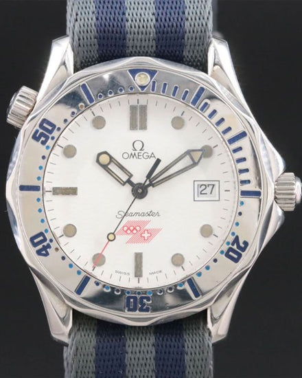 1996 Omega Seamaster Lillehammer Olympics Steel 36MM Quartz White Dial Textile Strap (2862.21)