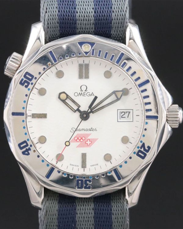 1996 Omega Seamaster 36MM Quartz White Dial Textile Strap (2862.21)