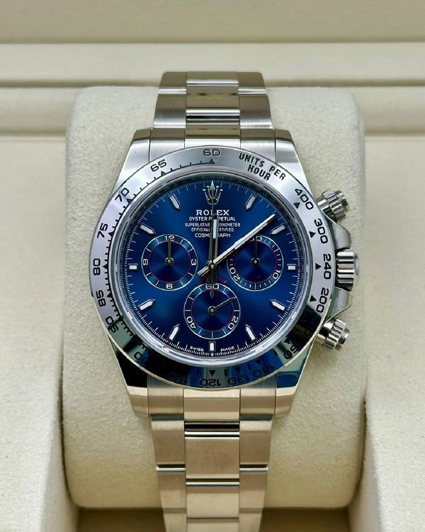 2025 Rolex Cosmograph Daytona 40MM Blue Dial White Gold Oyster Bracelet (126509)