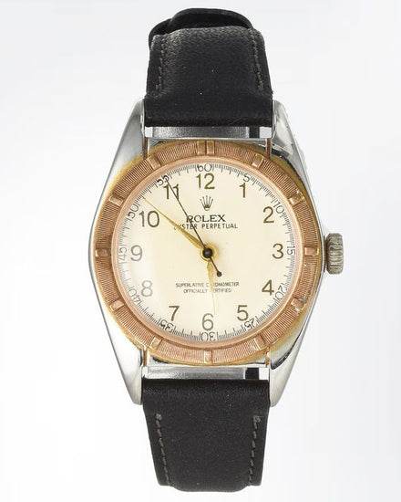 Rolex Oyster Perpetual 32MM Silver Dial Aftermarket Leather Strap (5015)