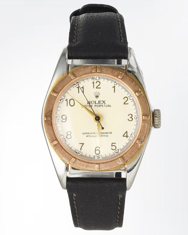 Rolex Oyster Perpetual 32MM Silver Dial Aftermarket Leather Strap (5015)