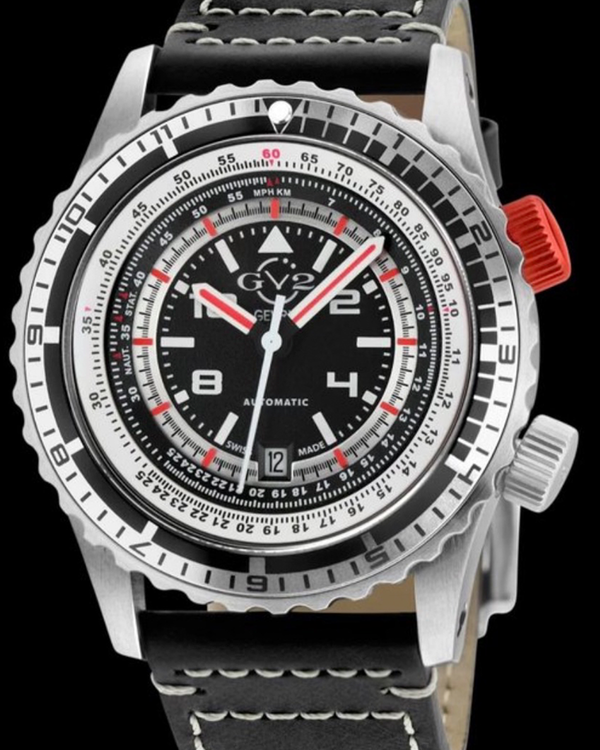 2026 Gevril Contasecondi 43MM Black Dial Leather Strap (3505S)