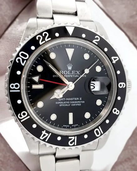 2005 Rolex GMT-Master II 40MM Black Dial Oyster Bracelet (16710)